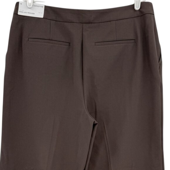 Liz Claiborne Women's Stretch High Rise Wide Leg Chocolate Trouser Size 18 NWT - Picture 4 of 12
